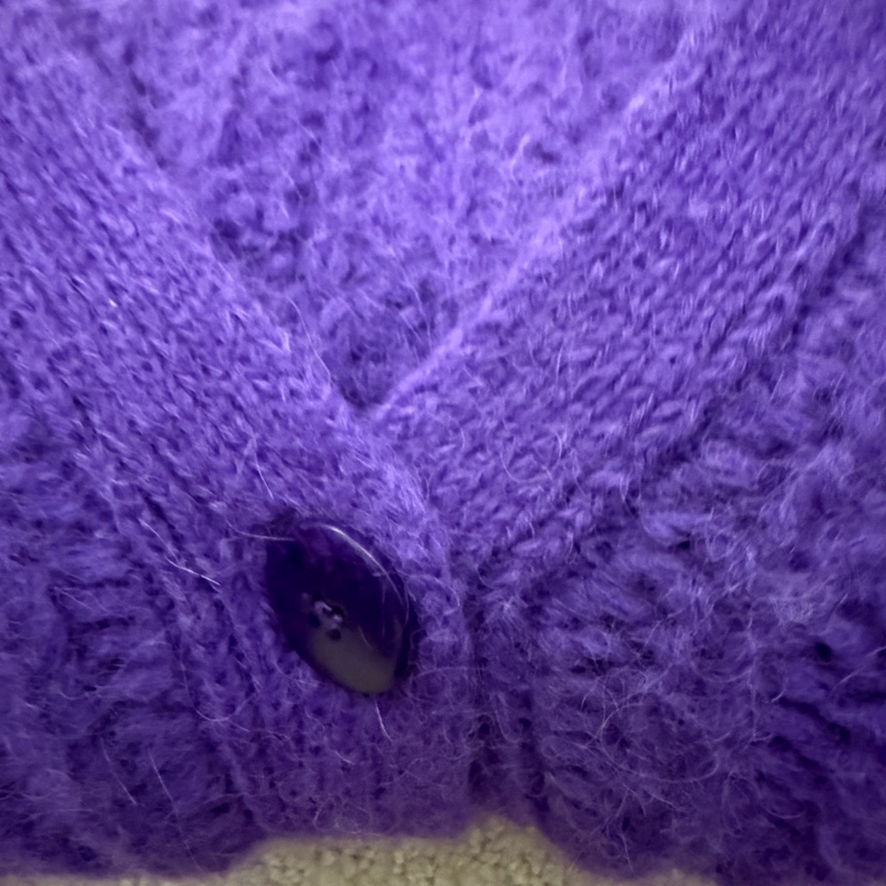 Sezane Purple Knit Basile Cardigan, XXL - Picture 4 of 7
